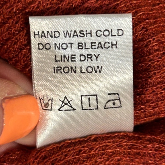 Heyson Women’s Top Waffle Texture Rust 3-Botton S. Sleeve Hi-Lo Size-L NWT - Picture 7 of 12